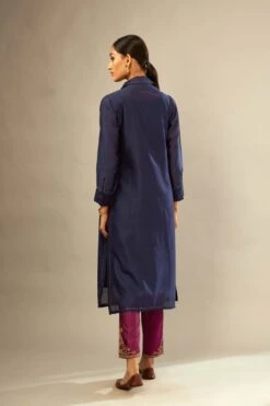 Green Silk Chanderi Dress Set With Dori Embroidery -Ethereal Styles vh177