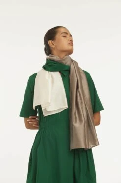 Green Cotton Side Elastic Waist Dress Co Ord Set -Ethereal Styles wf22set262