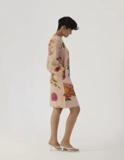 Beige Vintage Garden Short Dress -Ethereal Styles yambb034