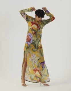 Allora Yellow Lei Lani Dress -Ethereal Styles yambb324