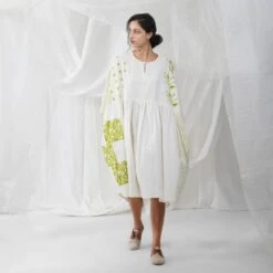 Green And Ivory Nai Dress