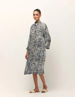 Hinden Dress In Moss Crepe -Ethereal Styles yc14d111hindendress2