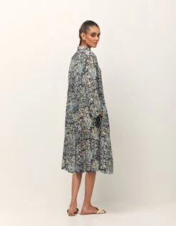 Hinden Dress In Moss Crepe -Ethereal Styles yc14d111hindendressb