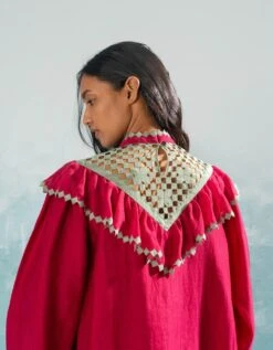 Nile Yoke Cutwork Frill Dress -Ethereal Styles ycd41584